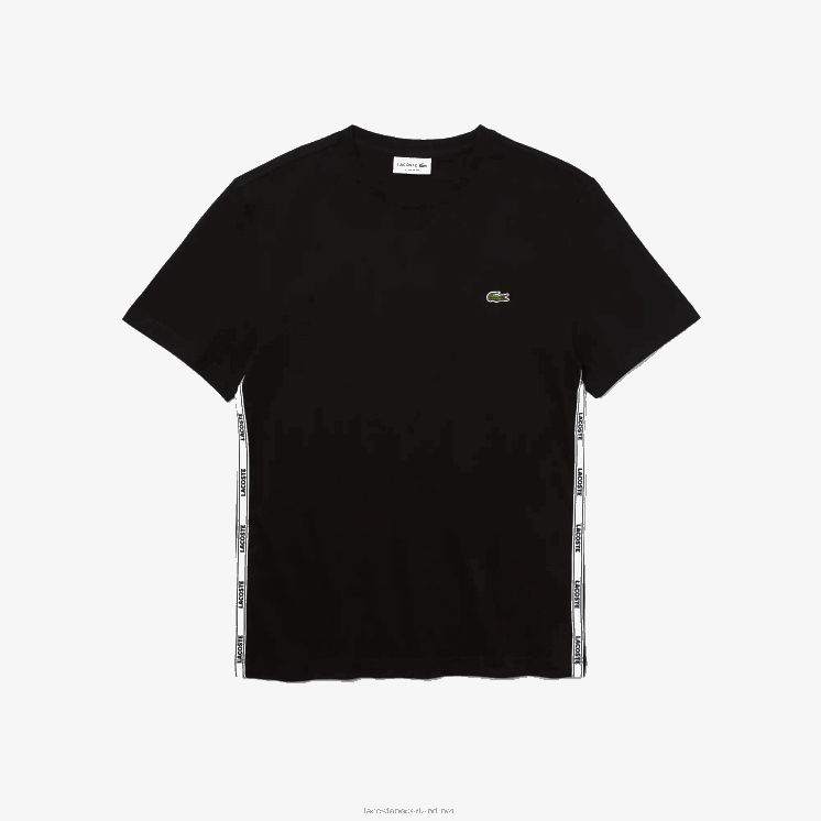 Lacoste katoenen T-shirt met ronde hals en merklogo 0828H910 zwart 031 Heren