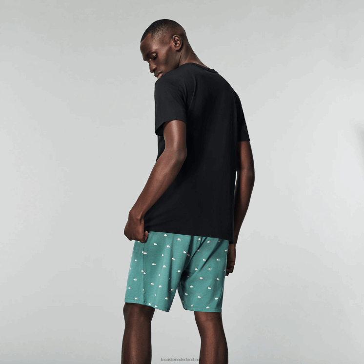 Lacoste katoenen lounge t-shirt met v-hals 3-pack 0828H1336 zwart 031 Heren