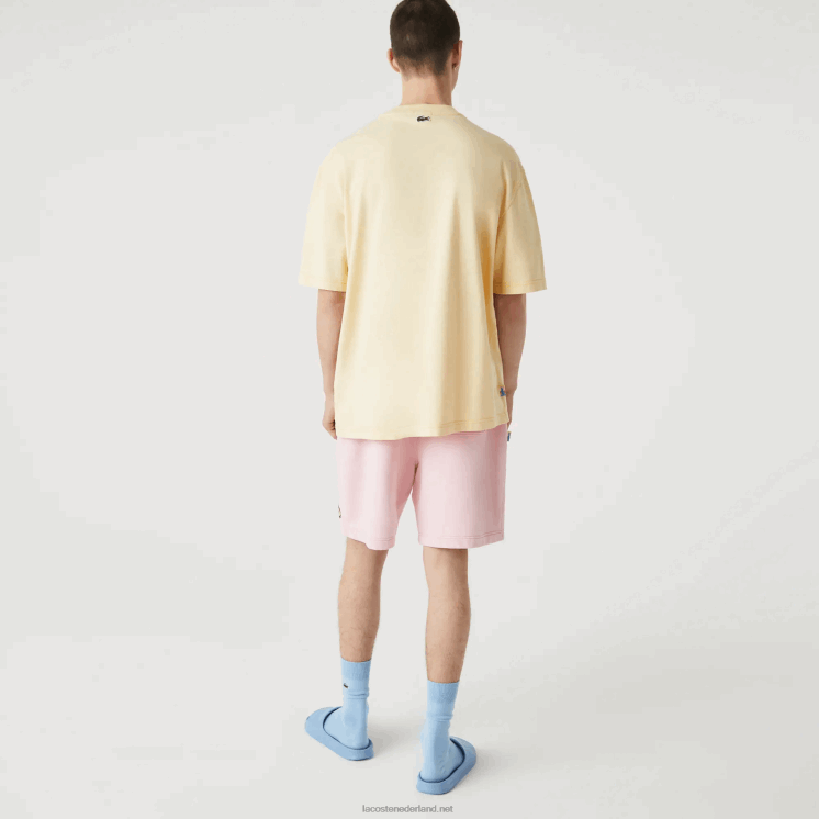Lacoste live zomerpakket losvallend gevlekt katoenen t-shirt 0828H936 gele hbz Heren
