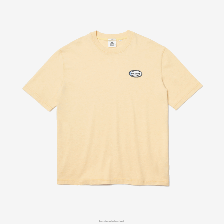 Lacoste live zomerpakket losvallend gevlekt katoenen t-shirt 0828H936 gele hbz Heren