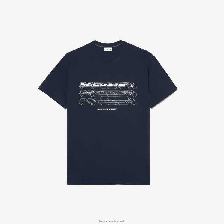 Lacoste losvallend T-shirt met logo - grote maat - hoog 0828H162 blauwe kxe Heren