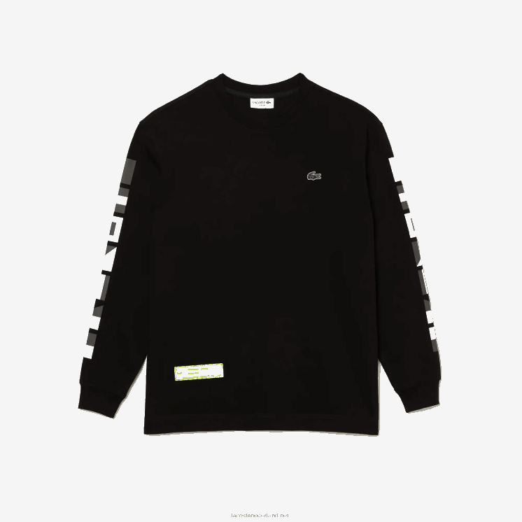Lacoste losvallend T-shirt met print 0828H797 zwart 031 Heren