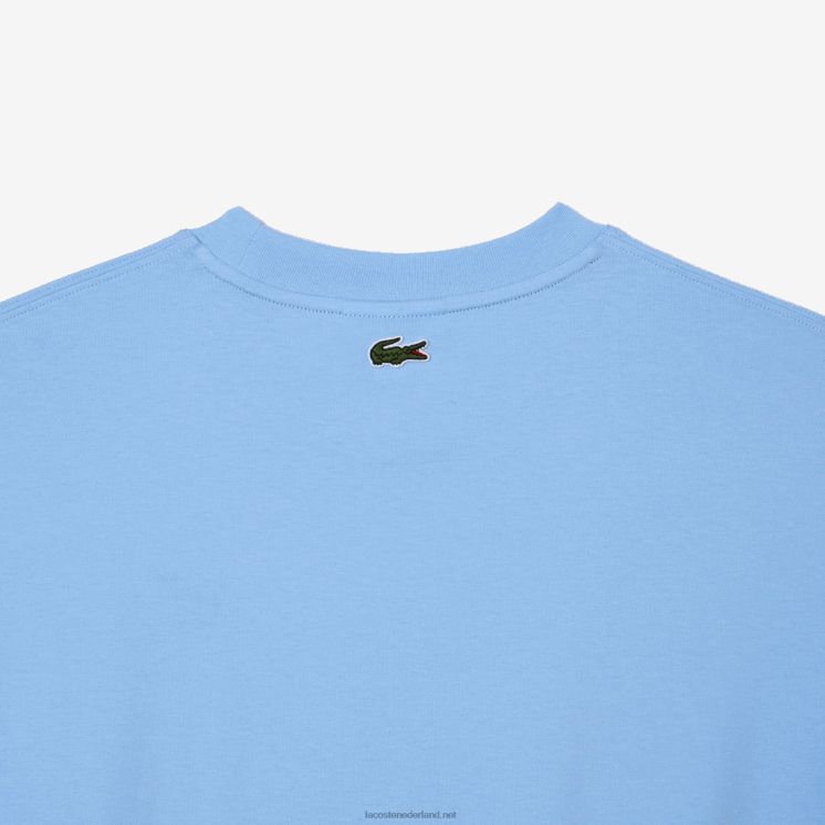 Lacoste losvallend T-shirt met ronde hals en krokodillenprint 0828H255 blauwe hbp Heren