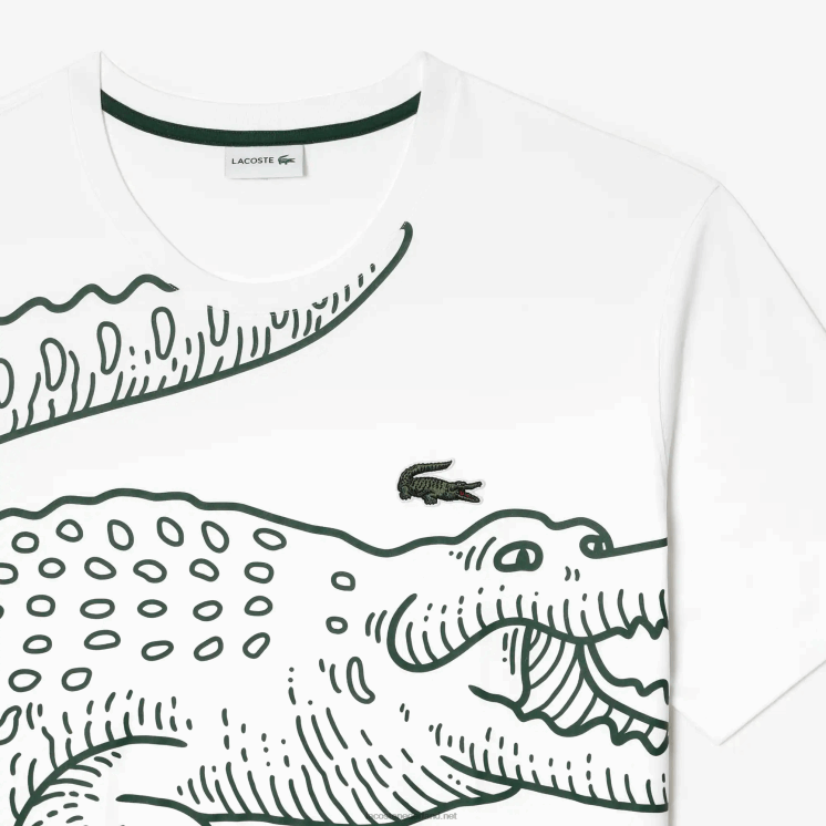 Lacoste losvallend jersey t-shirt - grote maat - groot 0828H227 wit 001 Heren