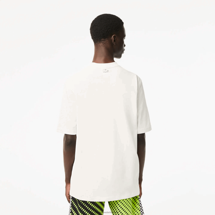 Lacoste losvallend katoenen jersey print t-shirt 0828H144 wit 70v Heren