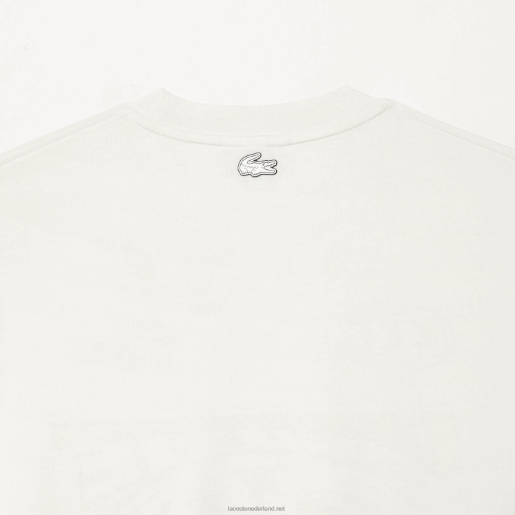 Lacoste losvallend katoenen jersey print t-shirt 0828H144 wit 70v Heren