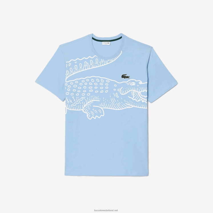 Lacoste losvallend katoenen t-shirt - grote maat - lang 0828H135 blauwe hbp Heren