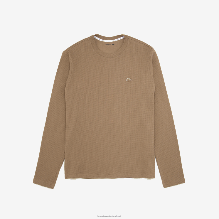 Lacoste lounge-T-shirt met lange mouwen 0828H263 lichtbruin hja Heren