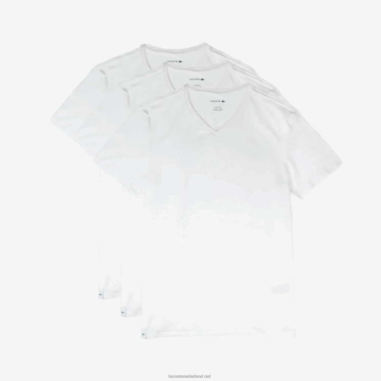 Lacoste lounge t-shirt 3-pack 0828H1579 wit 001 Heren
