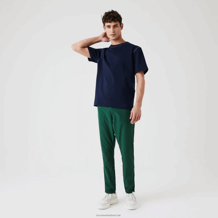 Lacoste omkeerbaar piqué T-shirt van een katoenmix 0828H918 marineblauw ge5 Heren