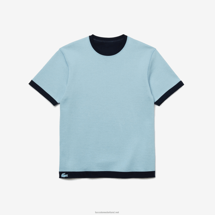 Lacoste omkeerbaar piqué T-shirt van een katoenmix 0828H918 marineblauw ge5 Heren
