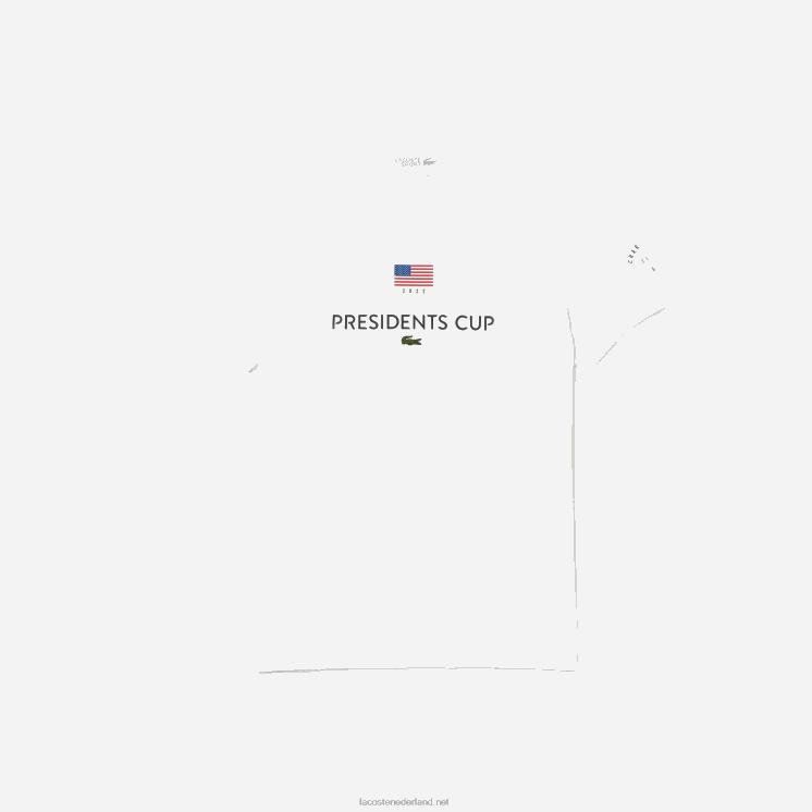 Lacoste presidents cup sport t-shirt met Amerikaanse vlag 0828H861 wit 001 Heren