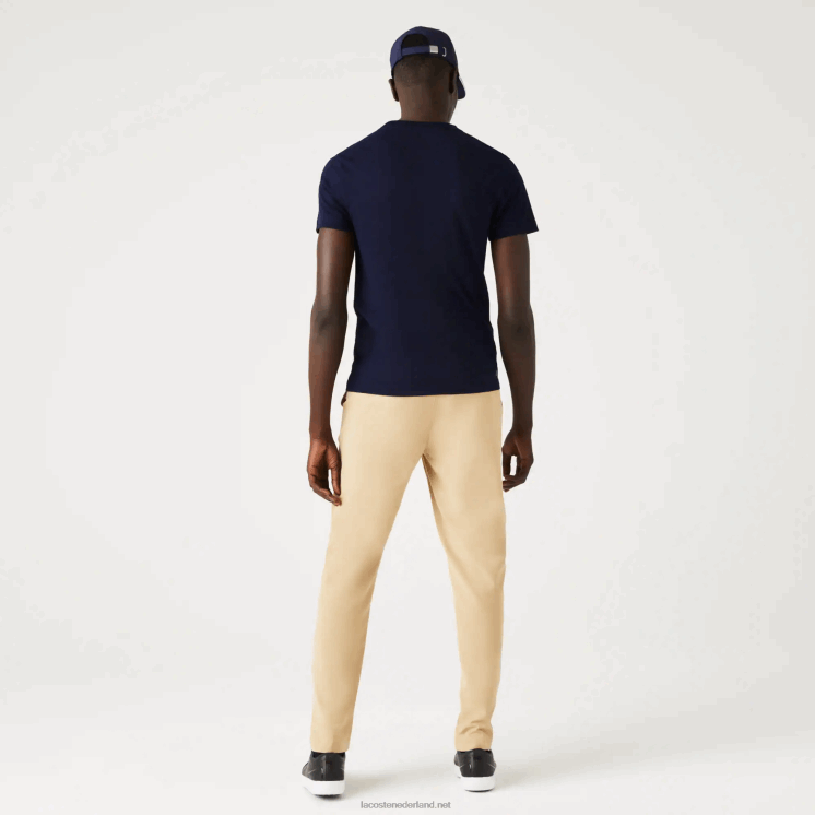 Lacoste presidents cup sport t-shirt met Amerikaanse vlag 0828H862 marineblauw 166 Heren