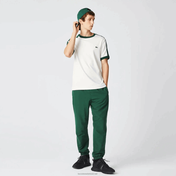 Lacoste regular fit T-shirt met contrasterende kraag 0828H855 wit 70v Heren