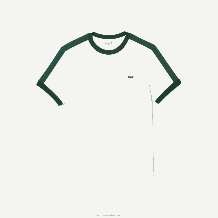 Lacoste regular fit T-shirt met contrasterende kraag 0828H855 wit 70v Heren