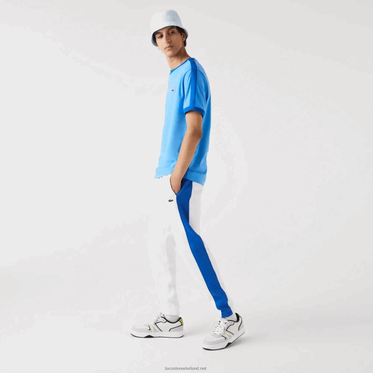 Lacoste regular fit T-shirt met contrasterende kraag 0828H856 blauw 4xa Heren