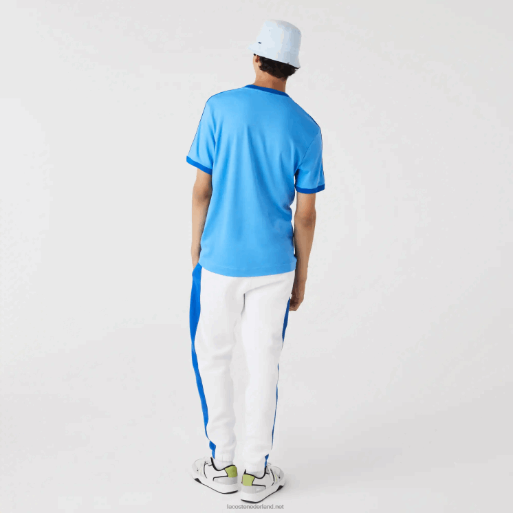 Lacoste regular fit T-shirt met contrasterende kraag 0828H856 blauw 4xa Heren