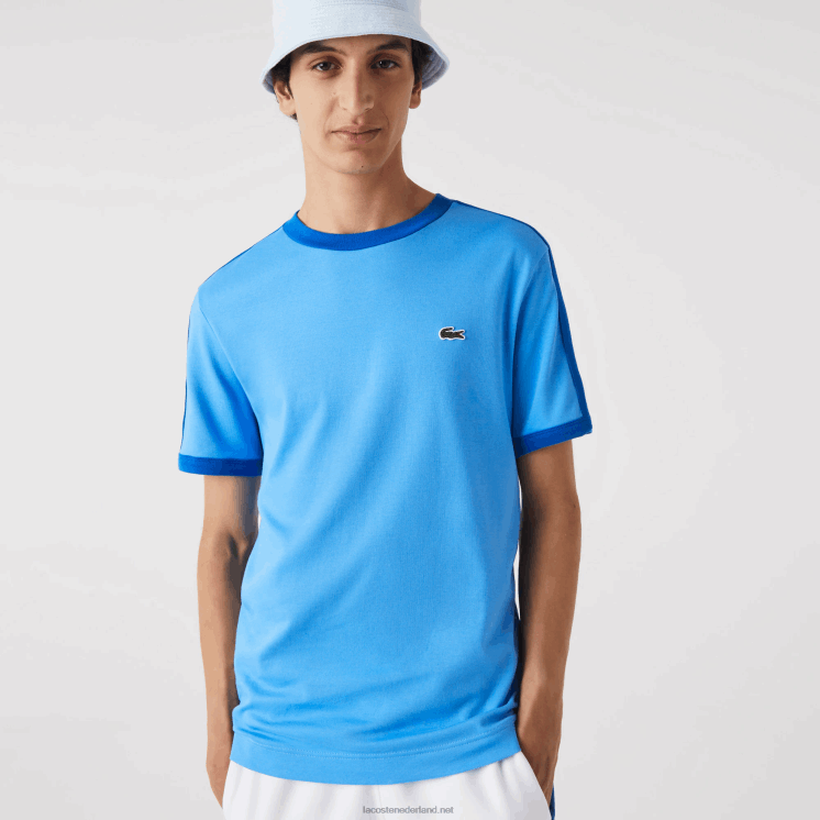 Lacoste regular fit T-shirt met contrasterende kraag 0828H856 blauw 4xa Heren