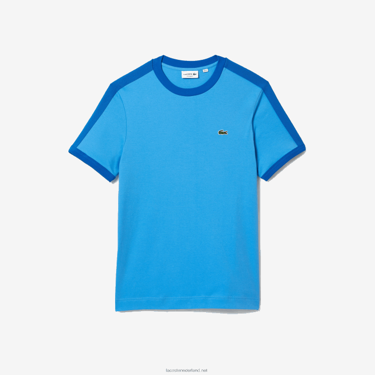 Lacoste regular fit T-shirt met contrasterende kraag 0828H856 blauw 4xa Heren