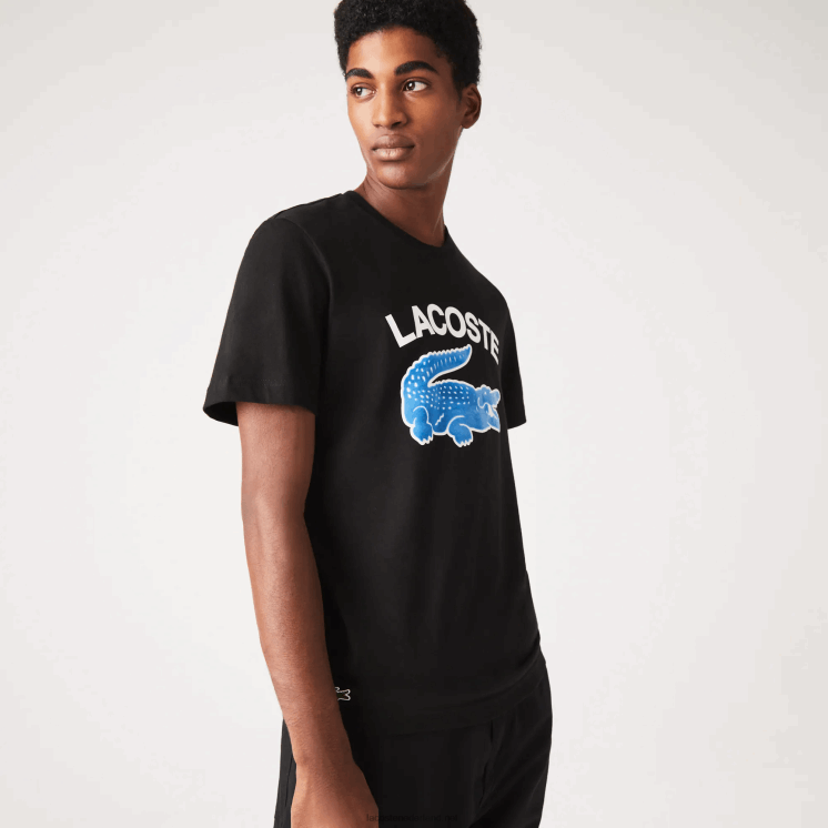 Lacoste regular fit XL T-shirt met krokodillenprint 0828H569 zwart 031 Heren