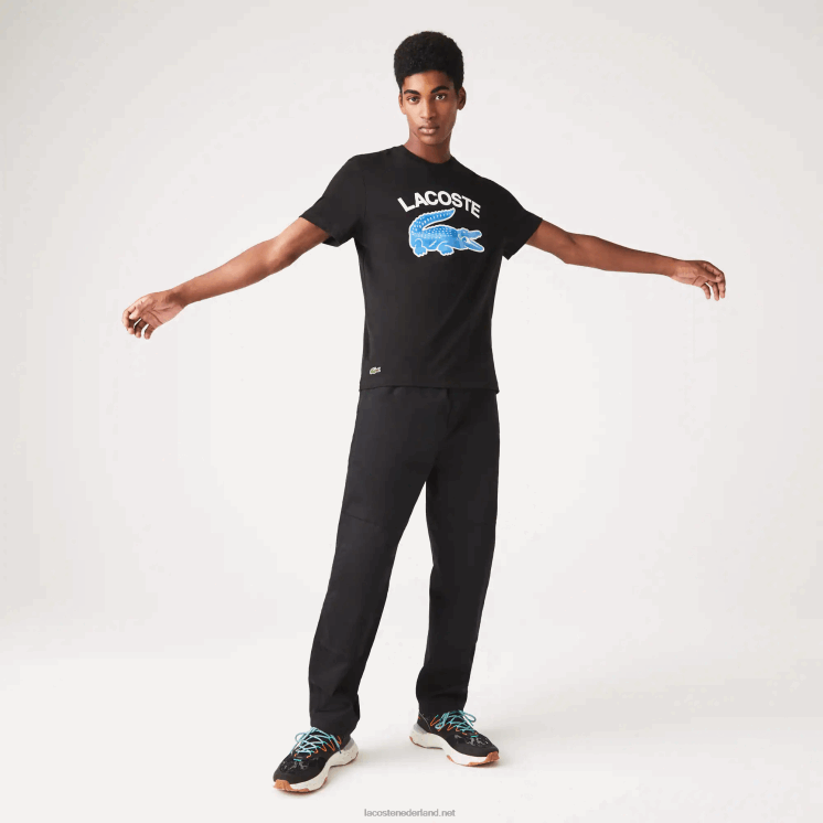 Lacoste regular fit XL T-shirt met krokodillenprint 0828H569 zwart 031 Heren