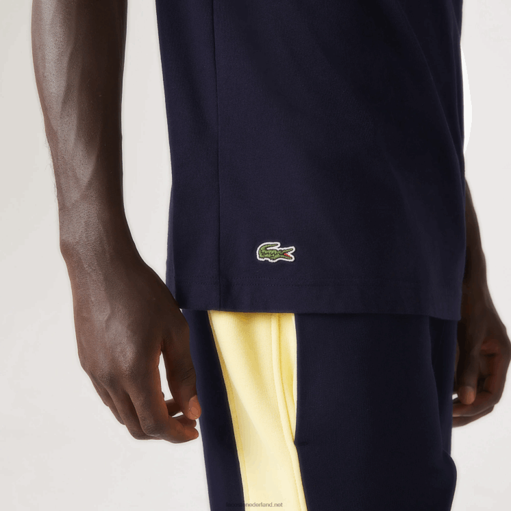 Lacoste regular fit XL T-shirt met krokodillenprint 0828H571 marineblauw 166 Heren