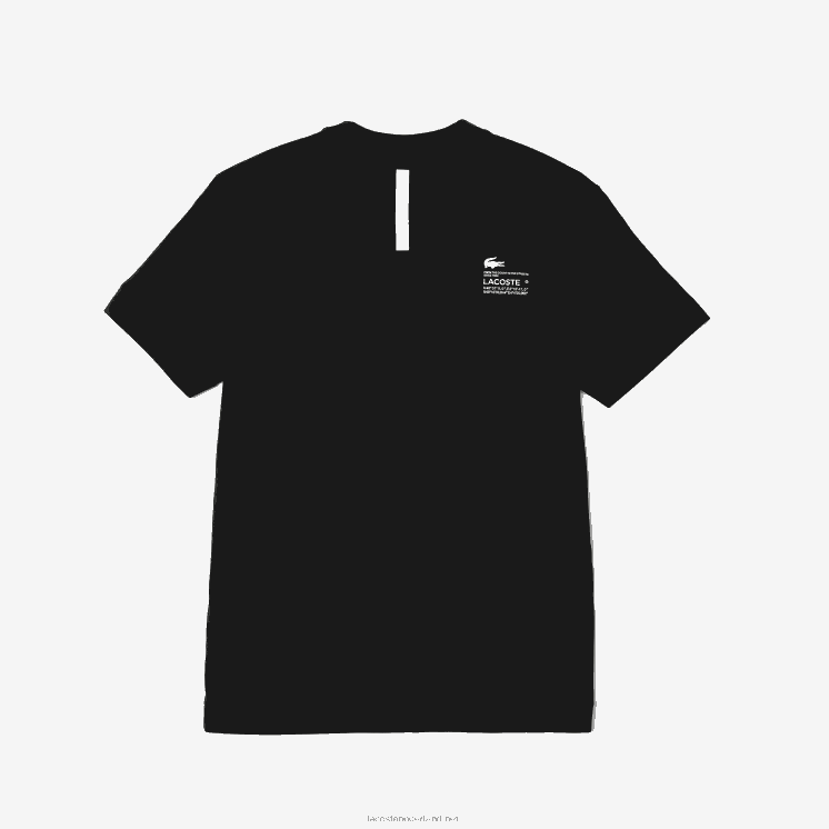 Lacoste regular fit piqué T-shirt met merknaam 0828H560 zwart 031 Heren