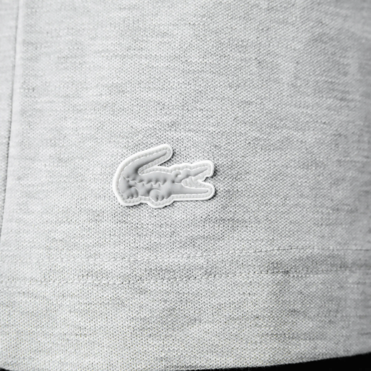 Lacoste regular fit piqué T-shirt met merknaam 0828H561 grijze chine ca Heren