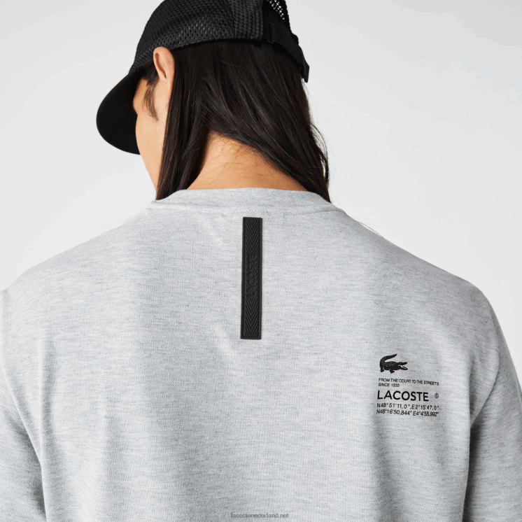 Lacoste regular fit piqué T-shirt met merknaam 0828H561 grijze chine ca Heren