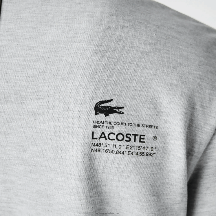 Lacoste regular fit piqué T-shirt met merknaam 0828H561 grijze chine ca Heren