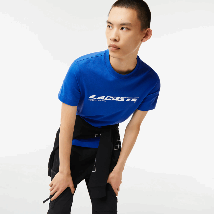 Lacoste regular fit piqué T-shirt met merknaam 0828H562 blauw k1q Heren