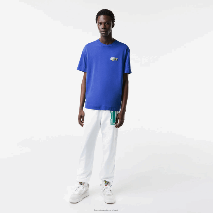 Lacoste relaxed fit T-shirt met badge met komisch effect 0828H742 blauw k1q Heren
