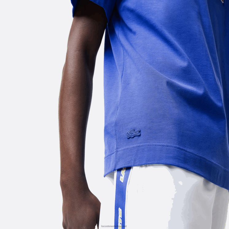 Lacoste relaxed fit T-shirt met badge met komisch effect 0828H742 blauw k1q Heren