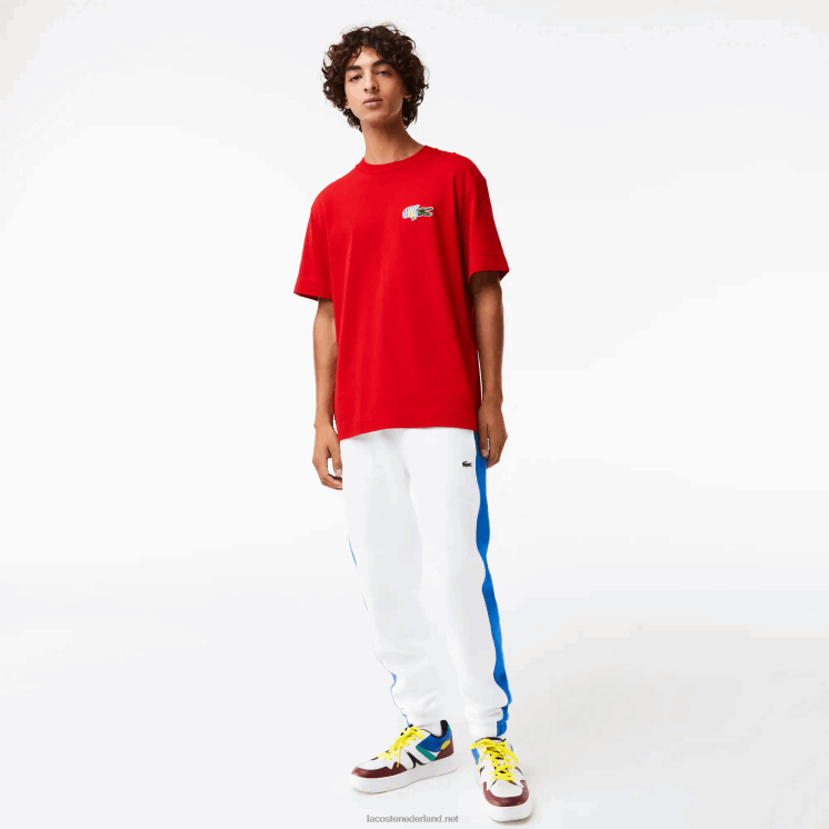 Lacoste relaxed fit T-shirt met badge met komisch effect 0828H744 rood 240 Heren