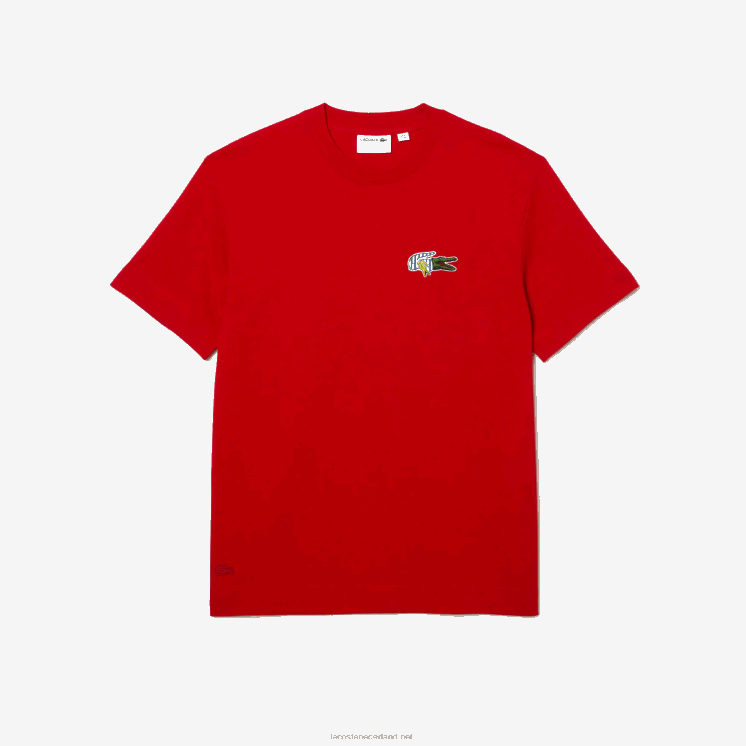 Lacoste relaxed fit T-shirt met badge met komisch effect 0828H744 rood 240 Heren