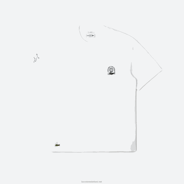 Lacoste relaxed fit T-shirt van biologisch katoenen jersey 0828H224 wit 001 Heren