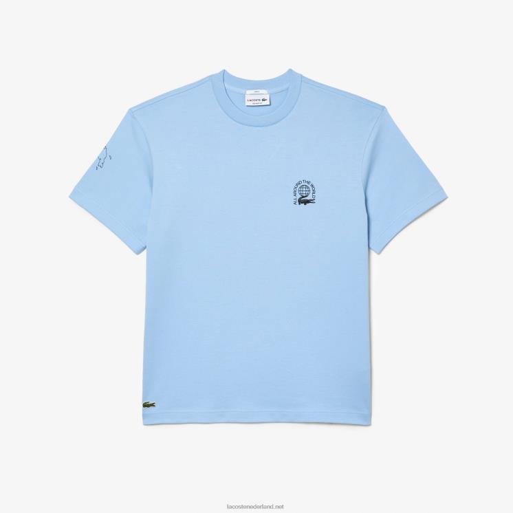 Lacoste relaxed fit T-shirt van biologisch katoenen jersey 0828H225 blauwe hbp Heren
