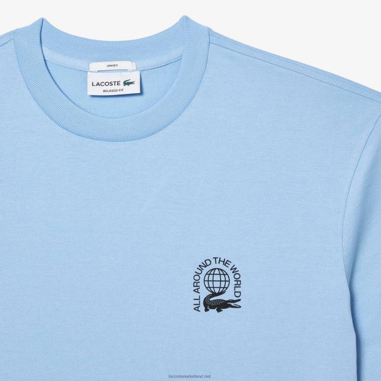 Lacoste relaxed fit T-shirt van biologisch katoenen jersey 0828H225 blauwe hbp Heren