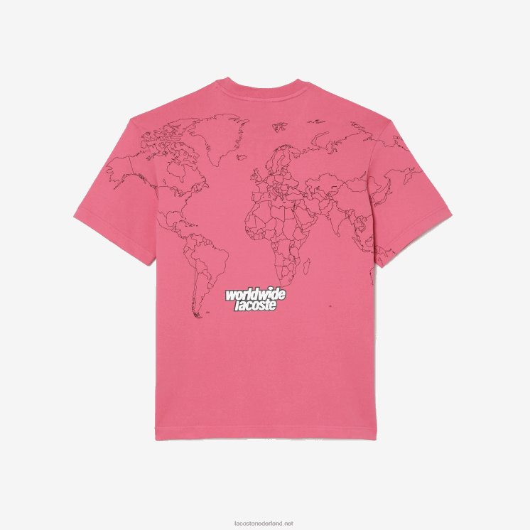 Lacoste relaxed fit T-shirt van biologisch katoenen jersey 0828H226 roze 2r3 Heren