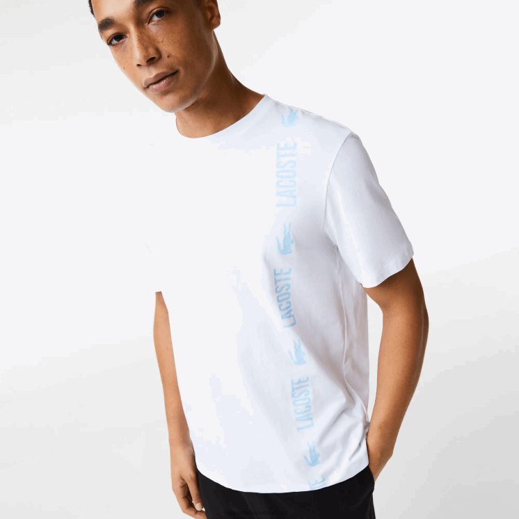Lacoste relaxed fit krokodil-T-shirt met merknaam 0828H1627 wit 001 Heren