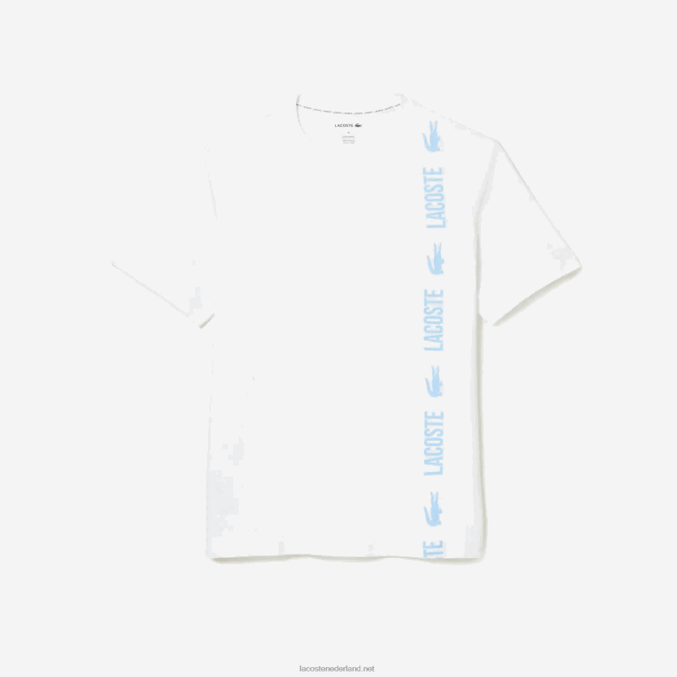 Lacoste relaxed fit krokodil-T-shirt met merknaam 0828H1627 wit 001 Heren