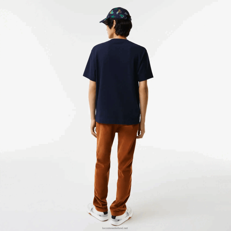 Lacoste relaxed fit oversized krokodil T-shirt 0828H607 marineblauw 166 Heren