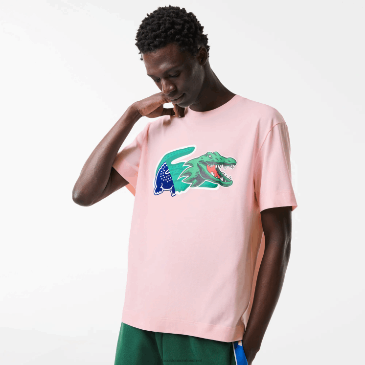 Lacoste relaxed fit oversized krokodil T-shirt 0828H610 lichtroze t03 Heren