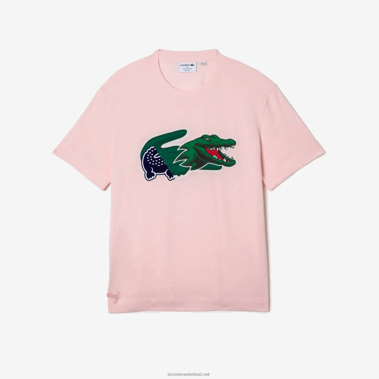 Lacoste relaxed fit oversized krokodil T-shirt 0828H610 lichtroze t03 Heren