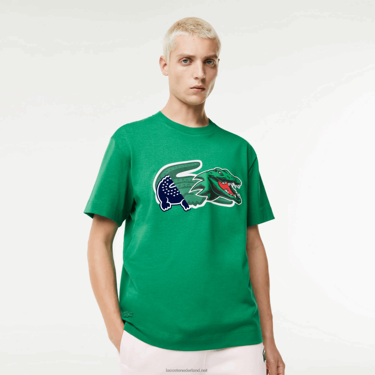 Lacoste relaxed fit oversized krokodil T-shirt 0828H616 groene lm Heren