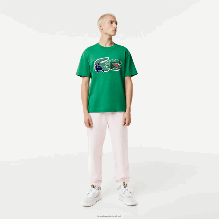 Lacoste relaxed fit oversized krokodil T-shirt 0828H616 groene lm Heren