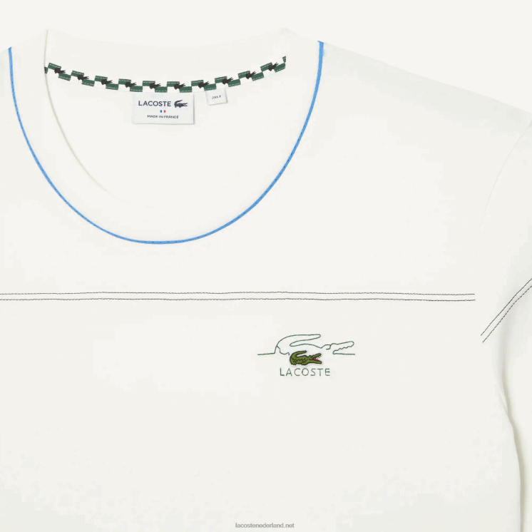 Lacoste relaxed fit t-shirt - grote maat - lang 0828H246 wit 70v Heren