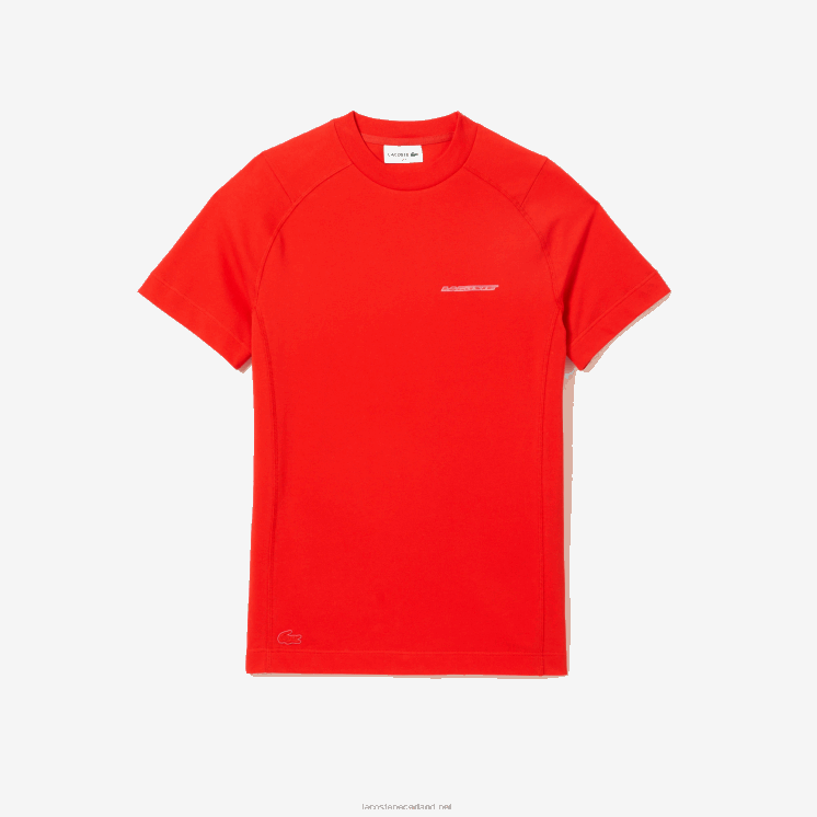 Lacoste slim fit T-shirt van piqué biologisch katoen 0828H121 rode s5h Heren