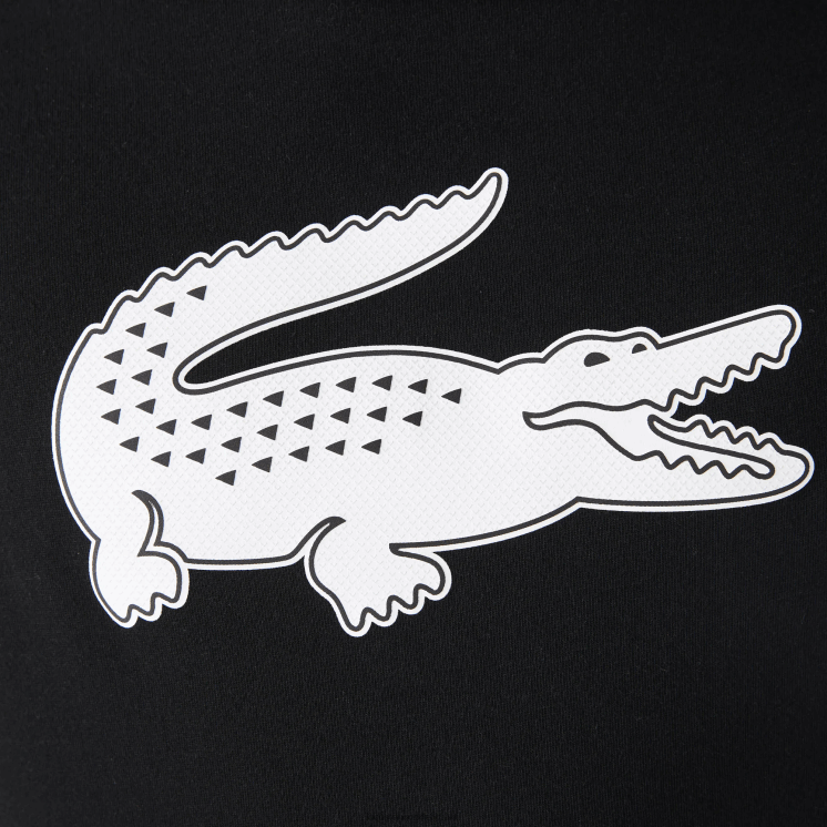 Lacoste sport 3D print krokodil ademend jersey t-shirt 0828H161 zwart wit 258 Heren
