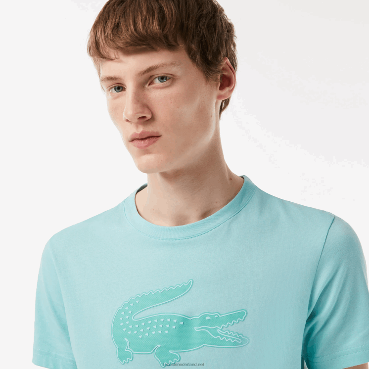 Lacoste sport 3D print krokodil ademend jersey t-shirt 0828H86 lichtgroene zki Heren